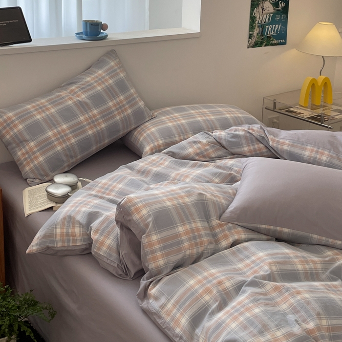 91家纺网 家纺一手货源 找家纺 （总）ab家纺 2025新款40支色织a类全棉水洗棉四件套