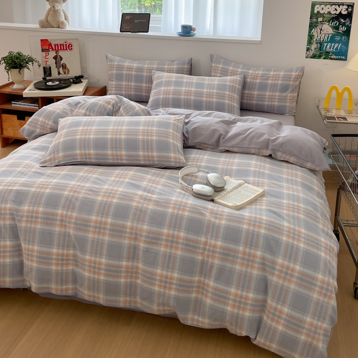 91家纺网 家纺一手货源 找家纺 （总）ab家纺 2025新款40支色织a类全棉水洗棉四件套