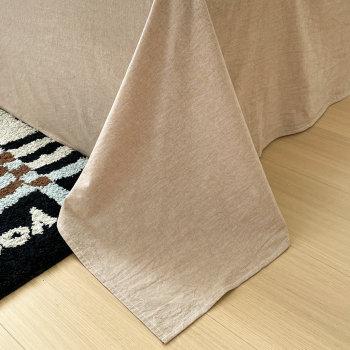 91家纺网 家纺一手货源 找家纺 ab家纺 2025新款40支色织a类全棉水洗棉四件套 茶里-咖