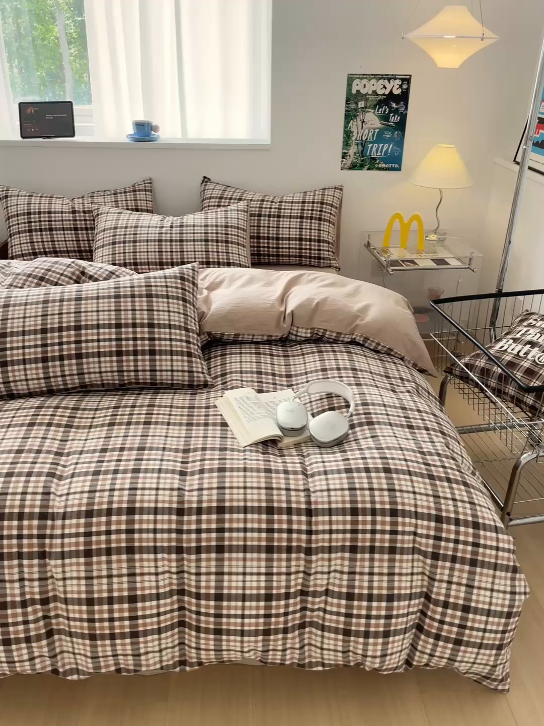 91家纺网 家纺一手货源 找家纺 ab家纺 2025新款40支色织a类全棉水洗棉四件套 茶里-咖