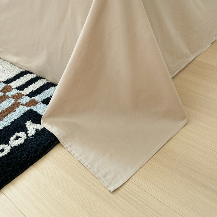 91家纺网 家纺一手货源 找家纺 ab家纺 2025新款40支色织a类全棉水洗棉四件套 富士格-咖