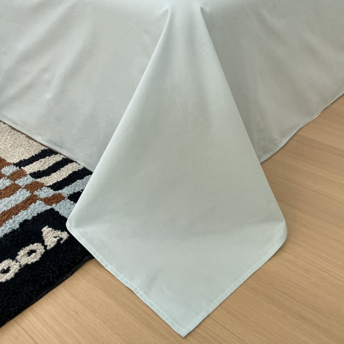 91家纺网 家纺一手货源 找家纺 ab家纺 2025新款40支色织a类全棉水洗棉四件套 富士格-绿