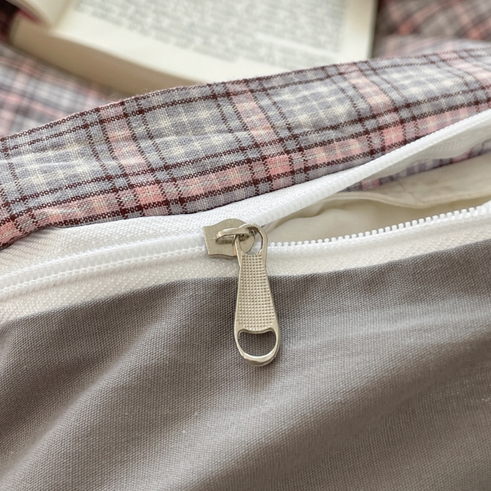 91家纺网 家纺一手货源 找家纺 ab家纺 2025新款40支色织a类全棉水洗棉四件套 麦斯-灰