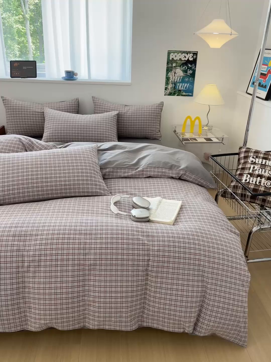 91家纺网 家纺一手货源 找家纺 ab家纺 2025新款40支色织a类全棉水洗棉四件套 麦斯-灰