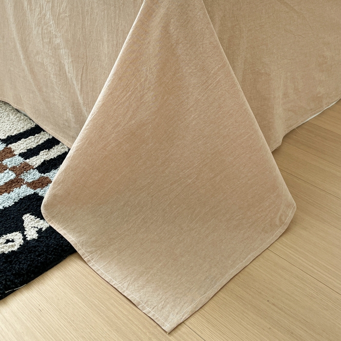 91家纺网 家纺一手货源 找家纺 ab家纺 2025新款40支色织a类全棉水洗棉四件套 觅果-卡其