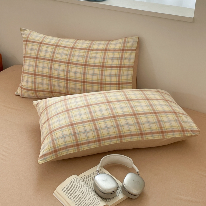 91家纺网 家纺一手货源 找家纺 ab家纺 2025新款40支色织a类全棉水洗棉四件套 楠艺-咖