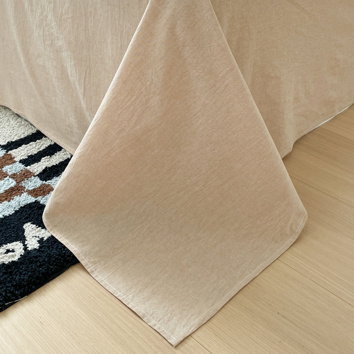 91家纺网 家纺一手货源 找家纺 ab家纺 2025新款40支色织a类全棉水洗棉四件套 楠艺-咖