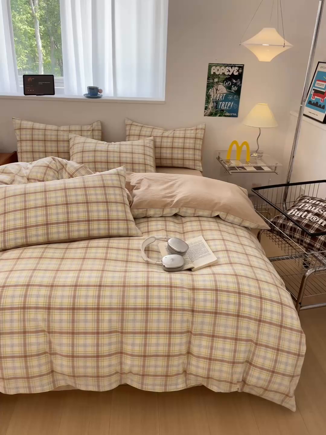 91家纺网 家纺一手货源 找家纺 ab家纺 2025新款40支色织a类全棉水洗棉四件套 楠艺-咖