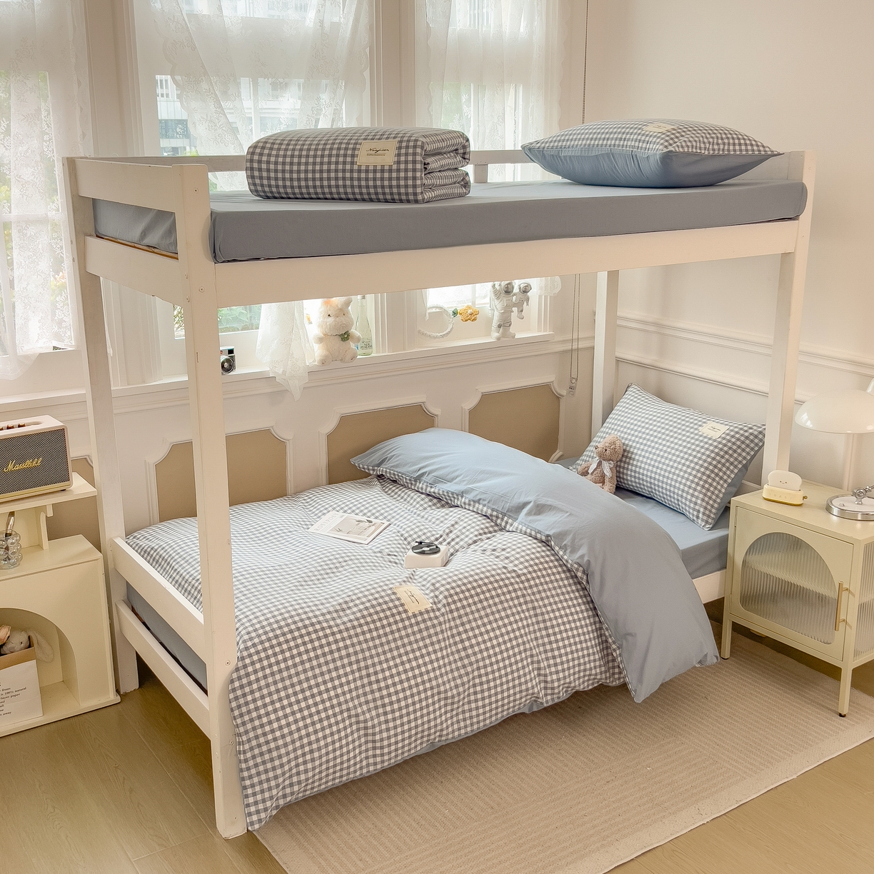 91家纺网 家纺一手货源 找家纺 （总）宝士康家纺 2025新款亲肤水洗棉学生床笠款六件套