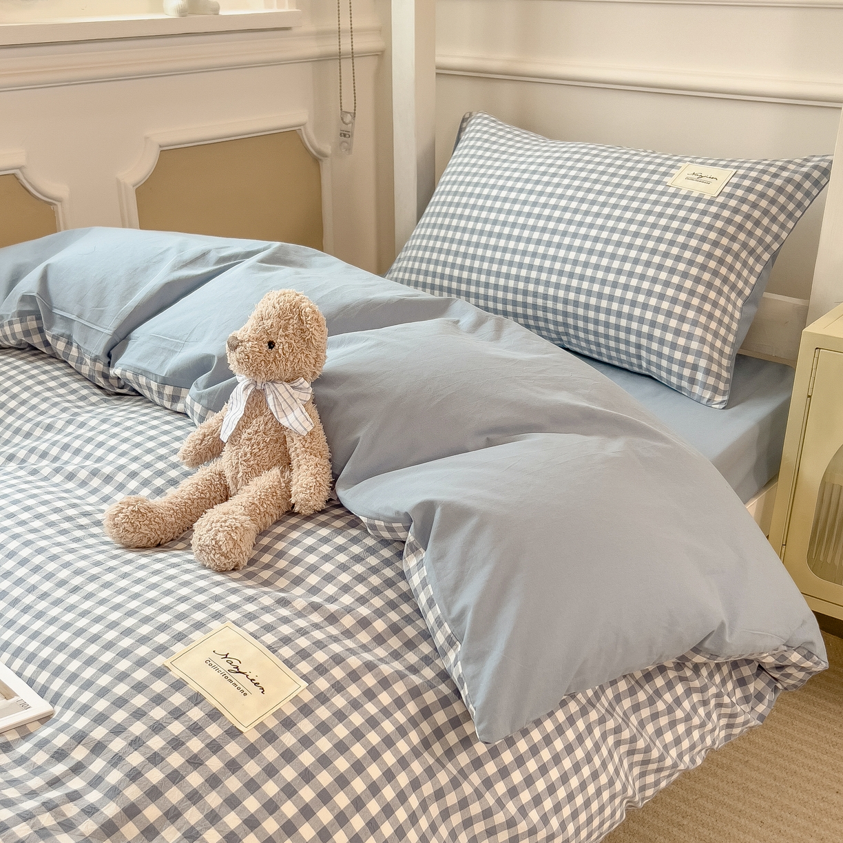 91家纺网 家纺一手货源 找家纺 （总）宝士康家纺 2025新款亲肤水洗棉学生床笠款六件套