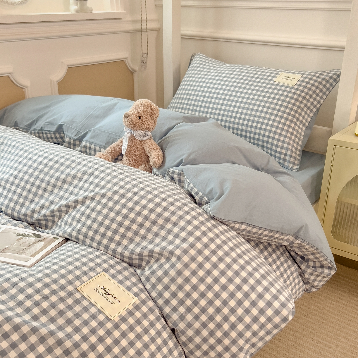 91家纺网 家纺一手货源 找家纺 （总）宝士康家纺 2025新款亲肤水洗棉学生床笠款六件套