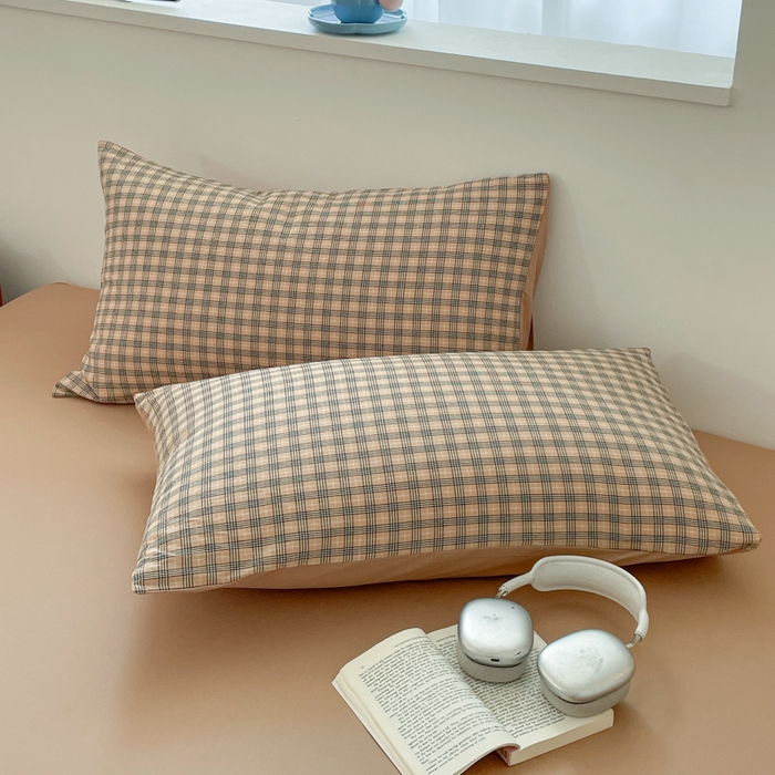 91家纺网 家纺一手货源 找家纺 ab家纺 2025新款40支色织a类全棉水洗棉四件套 千寻-咖