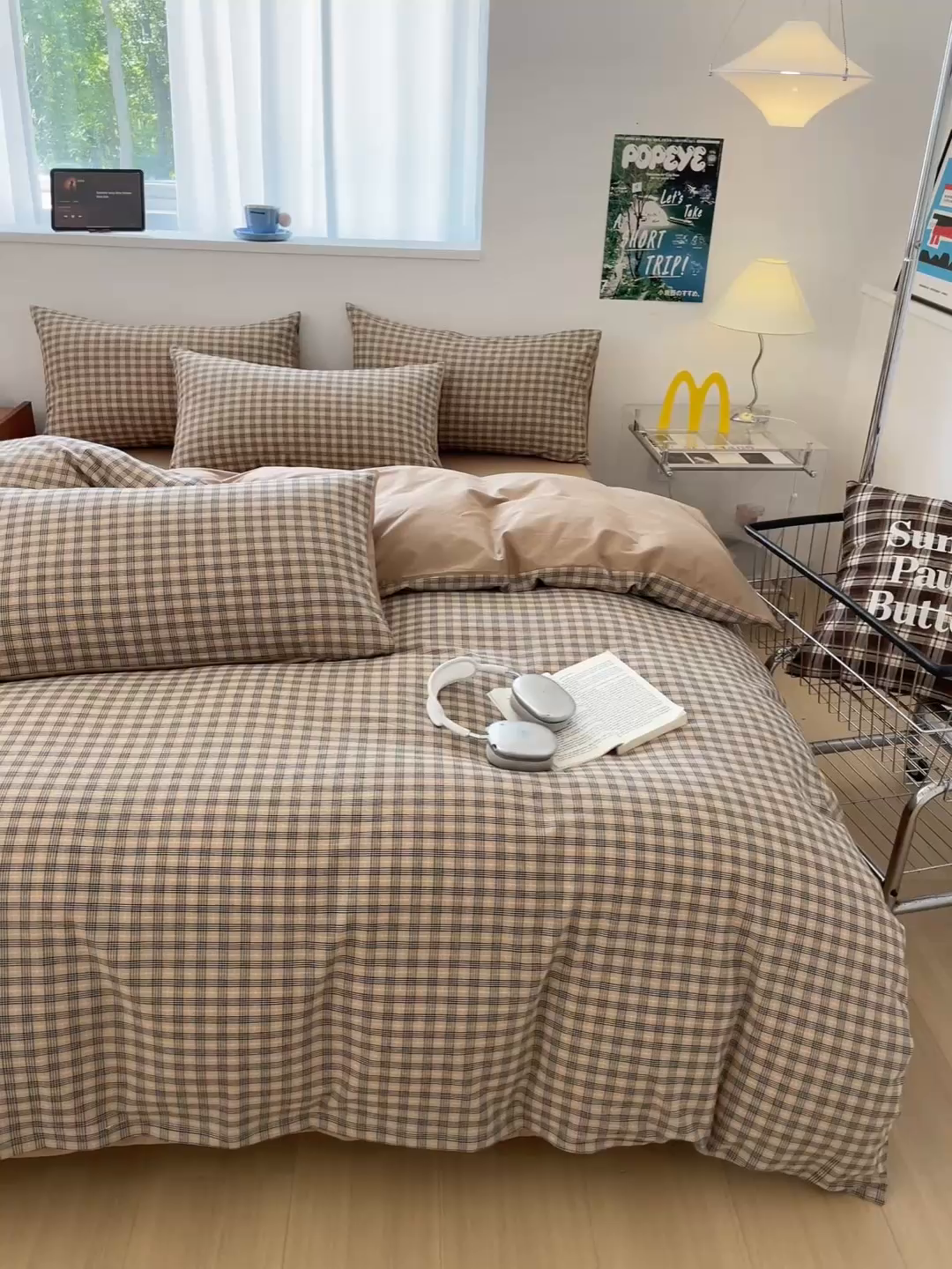 91家纺网 家纺一手货源 找家纺 ab家纺 2025新款40支色织a类全棉水洗棉四件套 千寻-咖