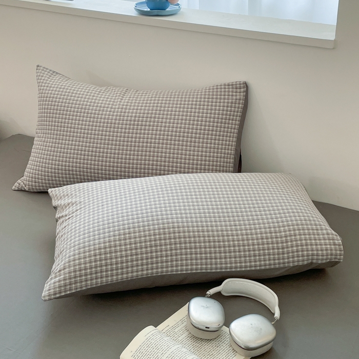 91家纺网 家纺一手货源 找家纺 ab家纺 2025新款40支色织a类全棉水洗棉四件套 若兮-灰