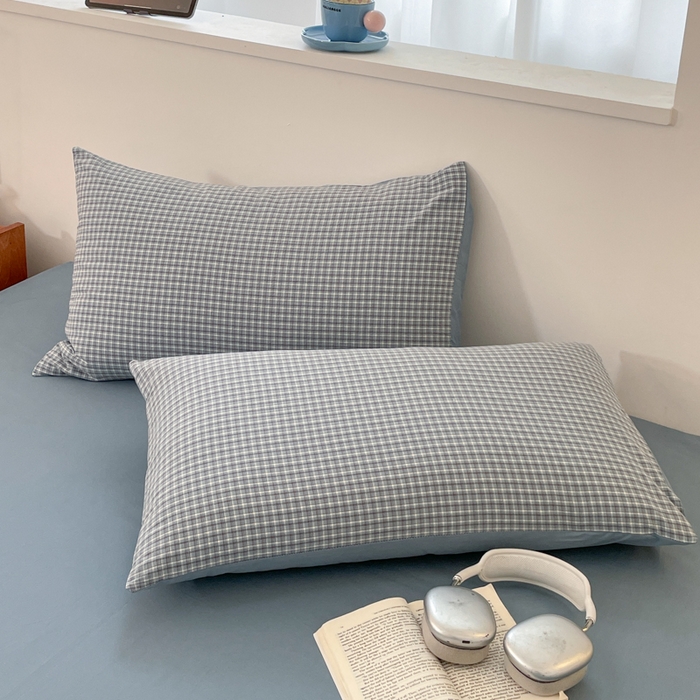 91家纺网 家纺一手货源 找家纺 ab家纺 2025新款40支色织a类全棉水洗棉四件套 若兮-兰