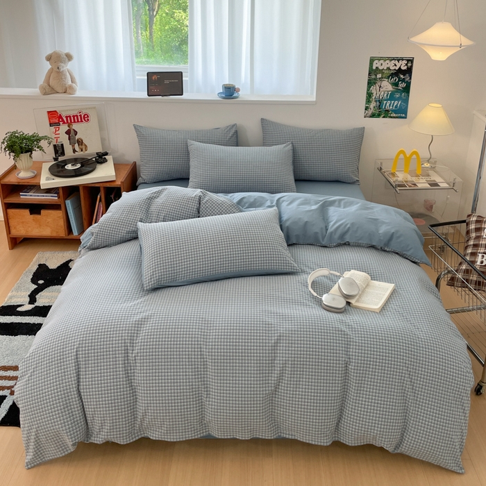 ab家纺 2025新款40支色织a类全棉水洗棉四件套 若兮-兰