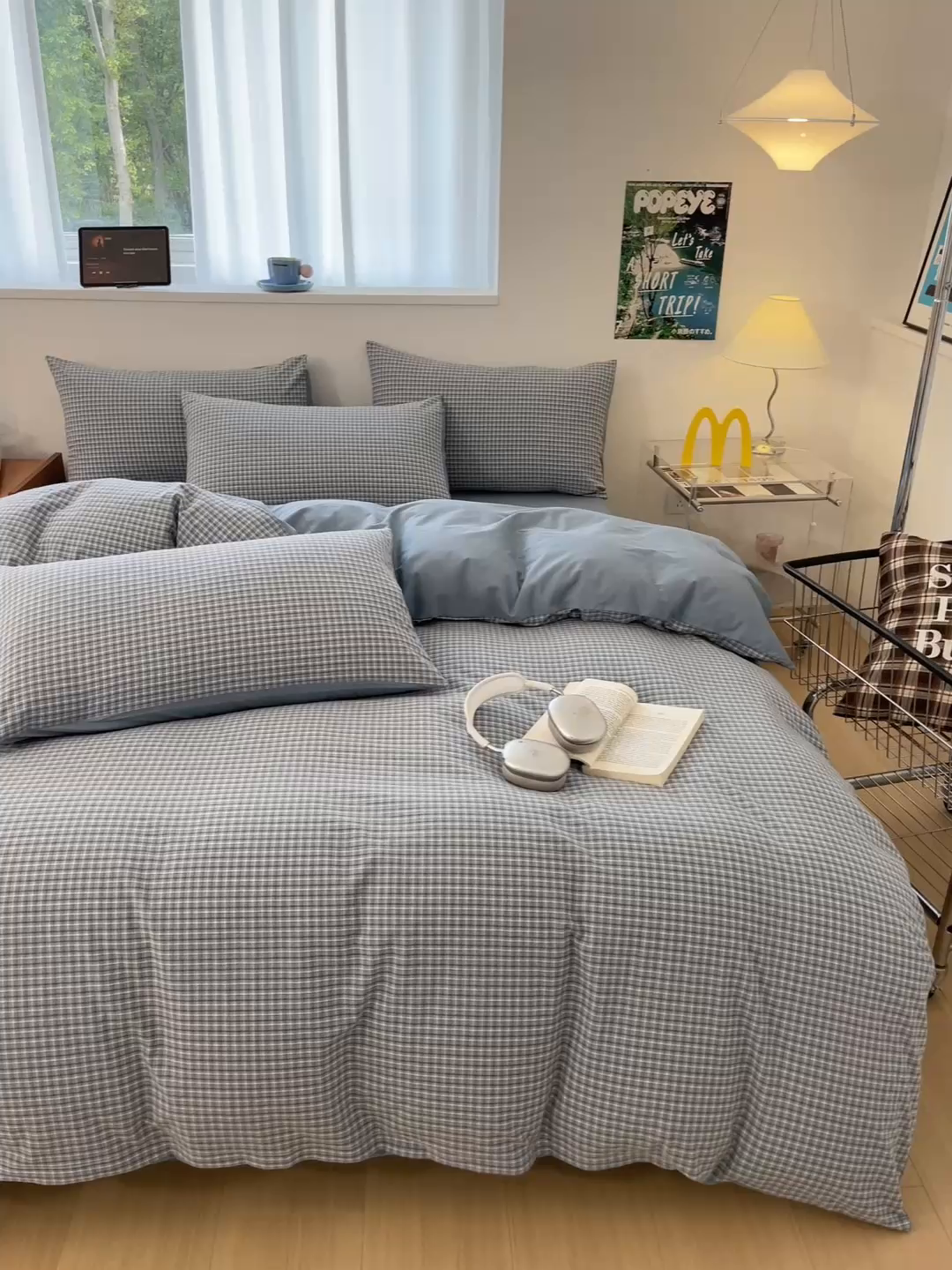 91家纺网 家纺一手货源 找家纺 ab家纺 2025新款40支色织a类全棉水洗棉四件套 若兮-兰