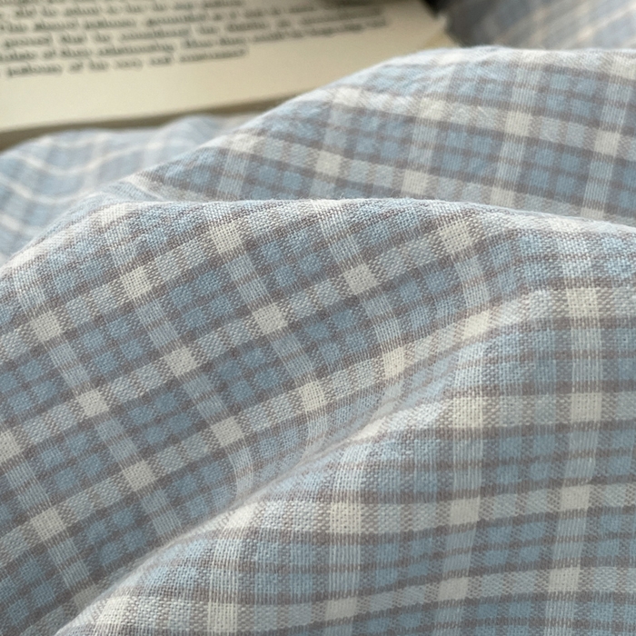 91家纺网 家纺一手货源 找家纺 ab家纺 2025新款40支色织a类全棉水洗棉四件套 森浅-兰