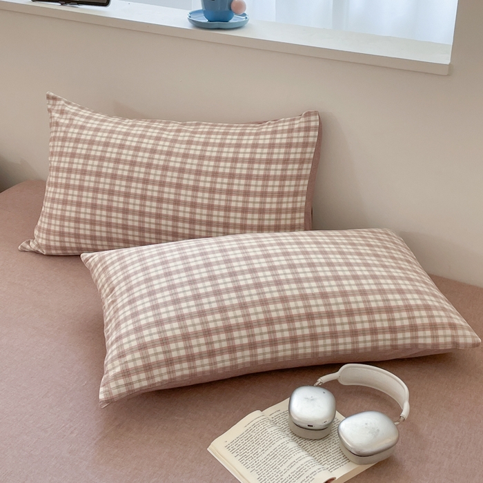 91家纺网 家纺一手货源 找家纺 ab家纺 2025新款40支色织a类全棉水洗棉四件套 芷安灰紫