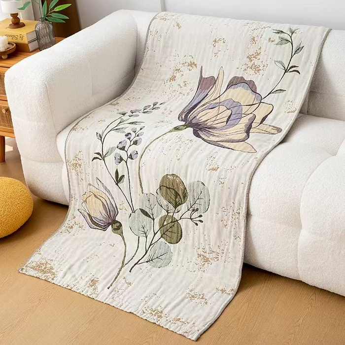 双梦2025新款全棉加大加厚纱布浴巾 80*160绿