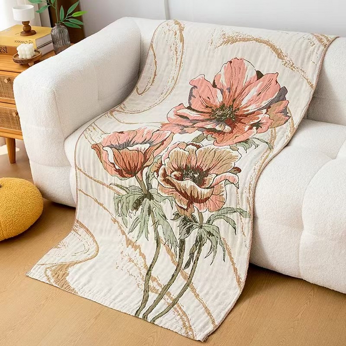 双梦2025新款全棉加大加厚纱布浴巾 80*160红