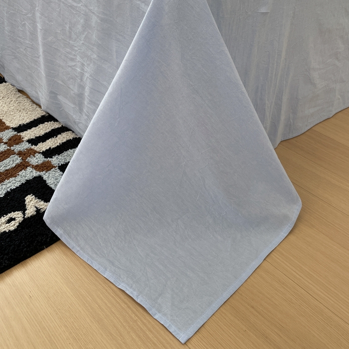 91家纺网 家纺一手货源 找家纺 ab家纺 2025新款40支色织a类全棉水洗棉四件套 芷安蓝