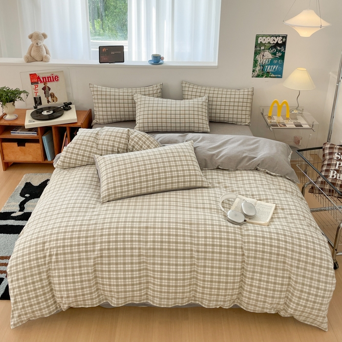 ab家纺 2025新款40支色织a类全棉水洗棉四件套 芷安绿