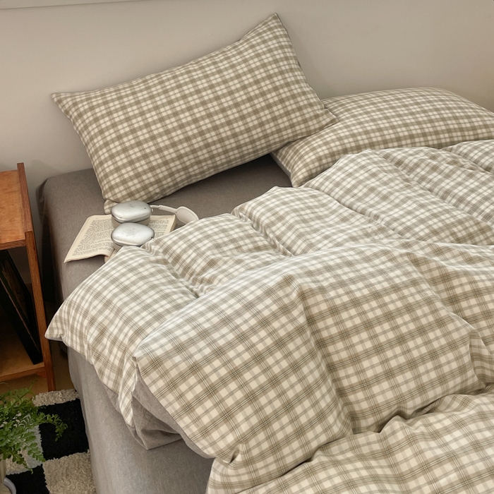 91家纺网 家纺一手货源 找家纺 ab家纺 2025新款40支色织a类全棉水洗棉四件套 芷安绿