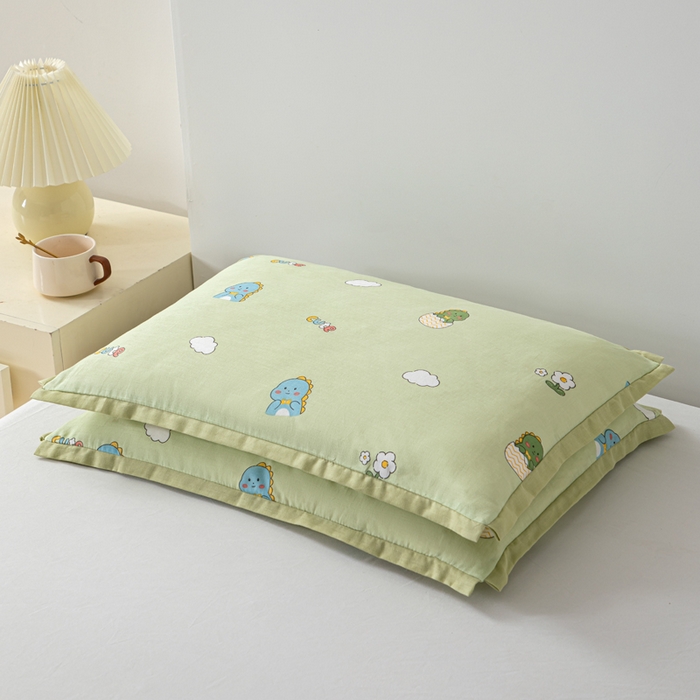 91家纺网 家纺一手货源 找家纺 （总）大熊枕芯 2025新款全棉双层纱儿童荞麦枕 羽丝绒枕