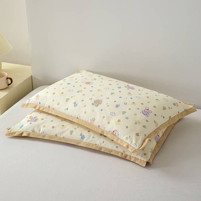 91家纺网 家纺一手货源 找家纺 （总）大熊枕芯 2025新款全棉双层纱儿童荞麦枕 羽丝绒枕