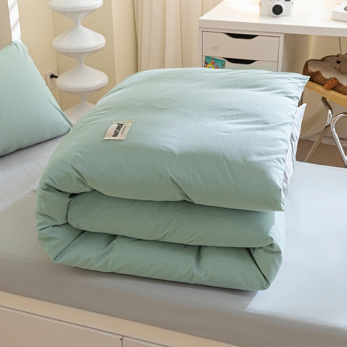 91家纺网 家纺一手货源 找家纺 佳汐蓝家纺 2025新款A类全棉水洗棉学生三件套 贴标-梵星蓝+山灰