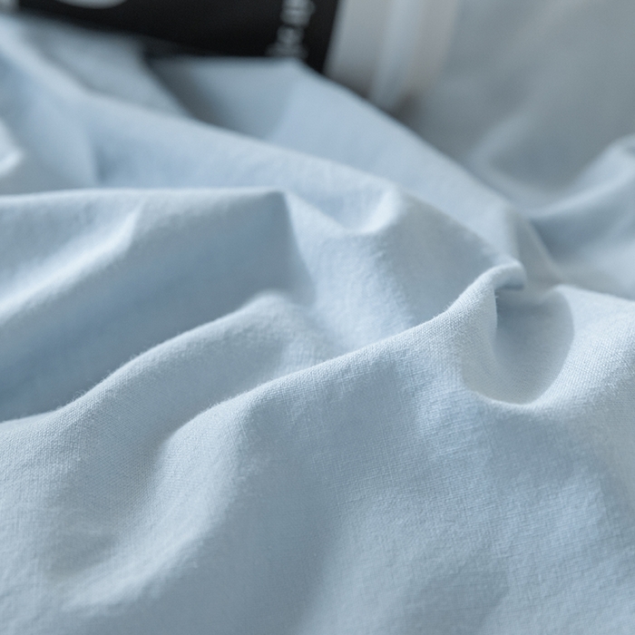 91家纺网 家纺一手货源 找家纺 佳汐蓝家纺 2025新款A类全棉水洗棉学生三件套 贴标-海青+山灰