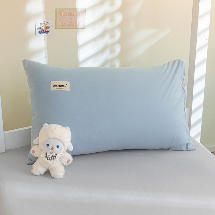 91家纺网 家纺一手货源 找家纺 佳汐蓝家纺 2025新款A类全棉水洗棉学生三件套 贴标-海青+山灰