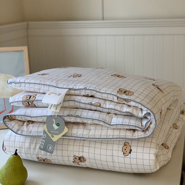 91家纺网 家纺一手货源 找家纺 汇庭2025秋冬新款全棉大豆被 快乐狗白