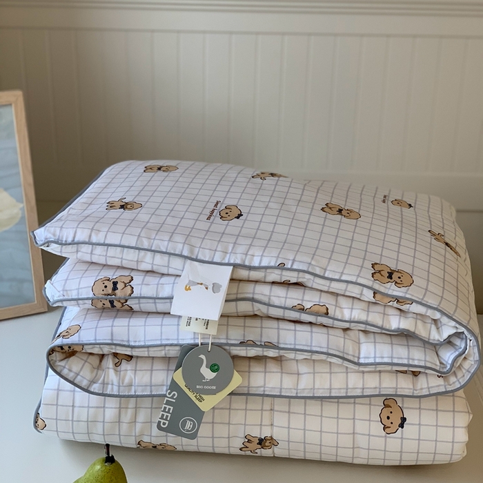 91家纺网 家纺一手货源 找家纺 汇庭2025秋冬新款全棉大豆被 快乐狗白