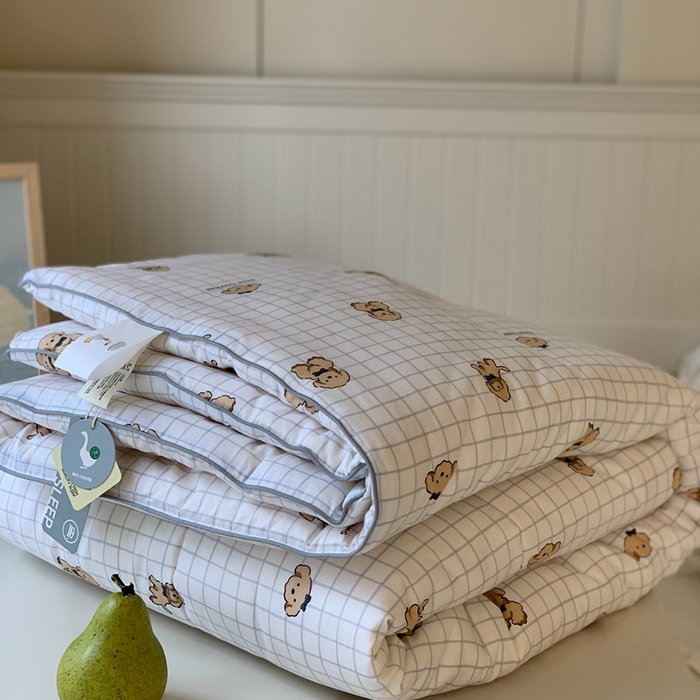 91家纺网 家纺一手货源 找家纺 汇庭2025秋冬新款全棉大豆被 快乐狗白