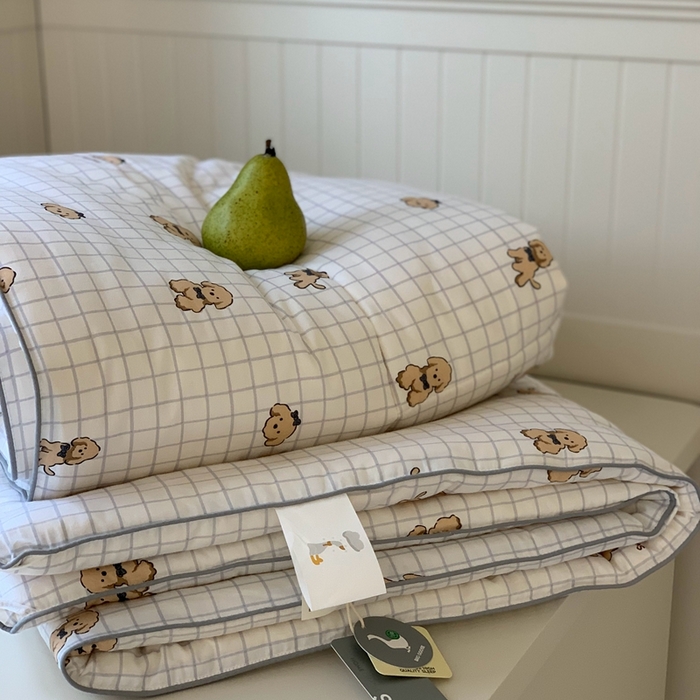 91家纺网 家纺一手货源 找家纺 汇庭2025秋冬新款全棉大豆被 快乐狗白