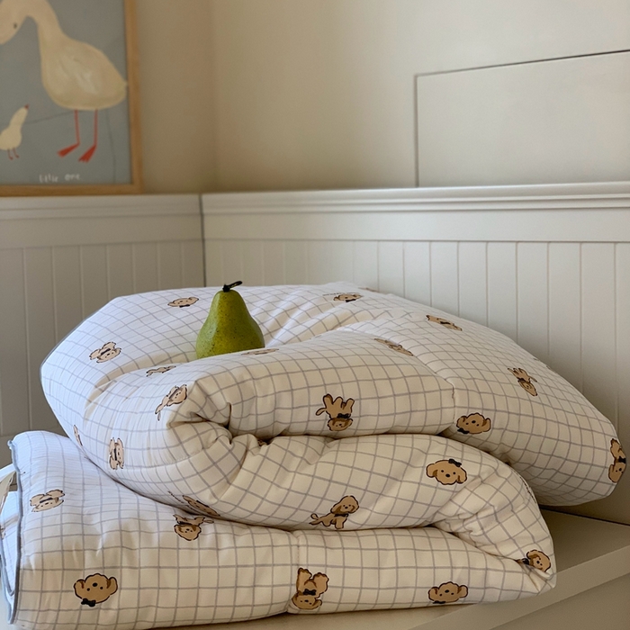 91家纺网 家纺一手货源 找家纺 汇庭2025秋冬新款全棉大豆被 快乐狗白