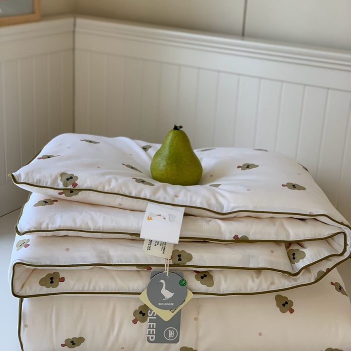 91家纺网 家纺一手货源 找家纺 汇庭2025秋冬新款全棉大豆被 绿森林白