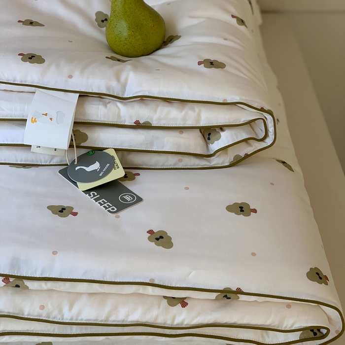 91家纺网 家纺一手货源 找家纺 汇庭2025秋冬新款全棉大豆被 绿森林白