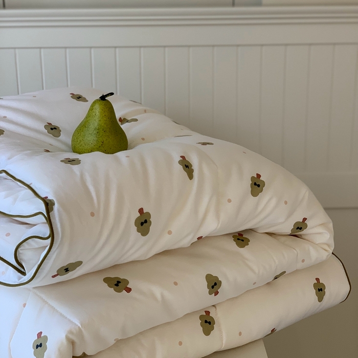 91家纺网 家纺一手货源 找家纺 汇庭2025秋冬新款全棉大豆被 绿森林白