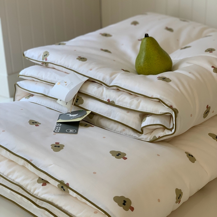 91家纺网 家纺一手货源 找家纺 汇庭2025秋冬新款全棉大豆被 绿森林白