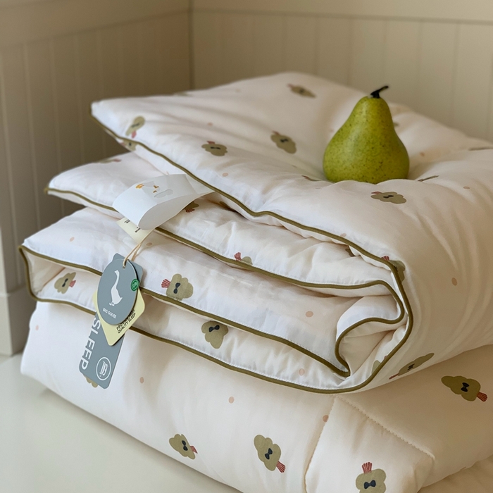 91家纺网 家纺一手货源 找家纺 汇庭2025秋冬新款全棉大豆被 绿森林白