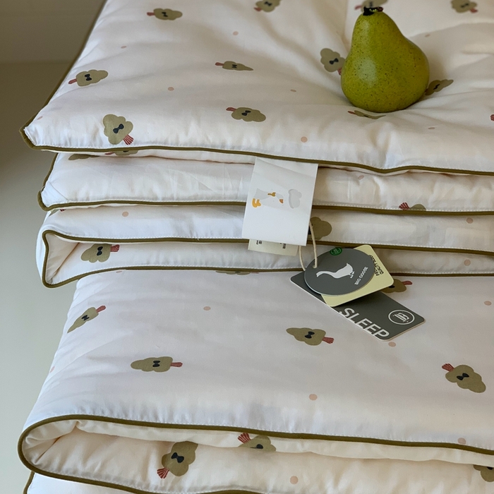 91家纺网 家纺一手货源 找家纺 汇庭2025秋冬新款全棉大豆被 绿森林白