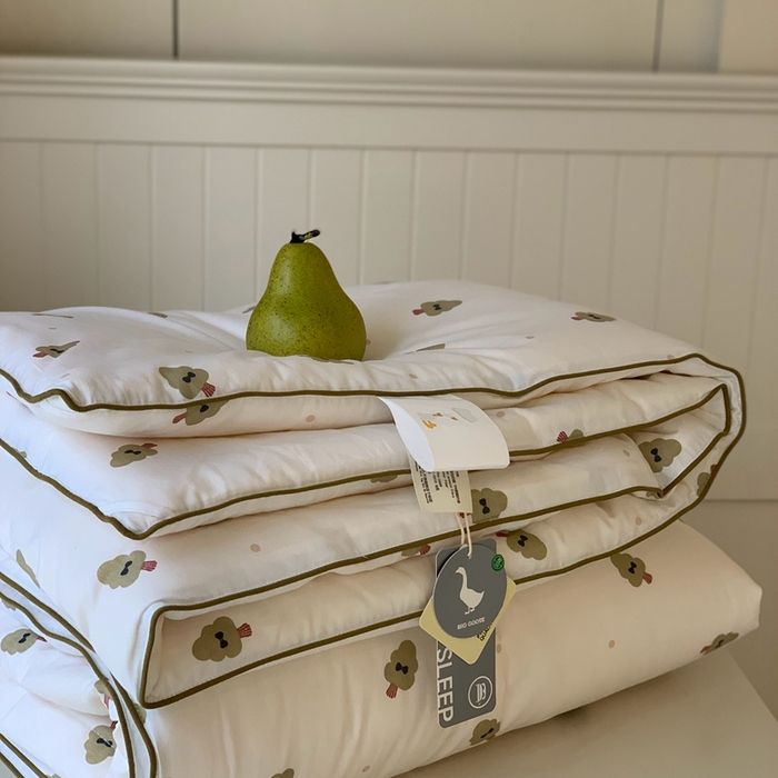 91家纺网 家纺一手货源 找家纺 汇庭2025秋冬新款全棉大豆被 绿森林白