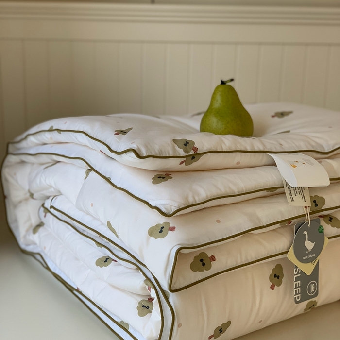 91家纺网 家纺一手货源 找家纺 汇庭2025秋冬新款全棉大豆被 绿森林白