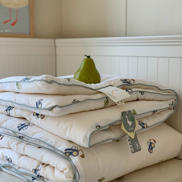 91家纺网 家纺一手货源 找家纺 汇庭2025秋冬新款全棉大豆被 挖掘分队白