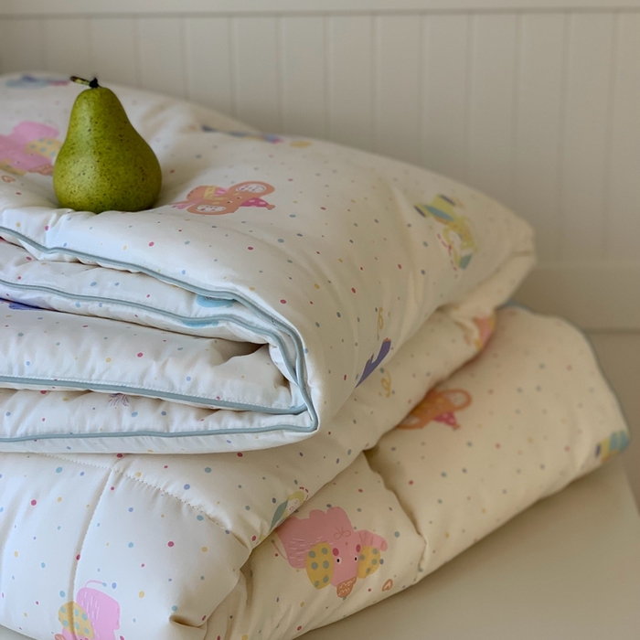 91家纺网 家纺一手货源 找家纺 汇庭2025秋冬新款全棉大豆被 炫彩象白