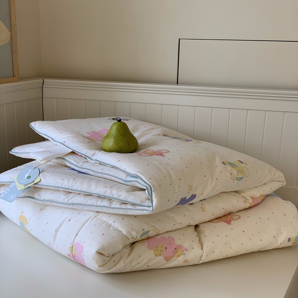 91家纺网 家纺一手货源 找家纺 汇庭2025秋冬新款全棉大豆被 炫彩象白