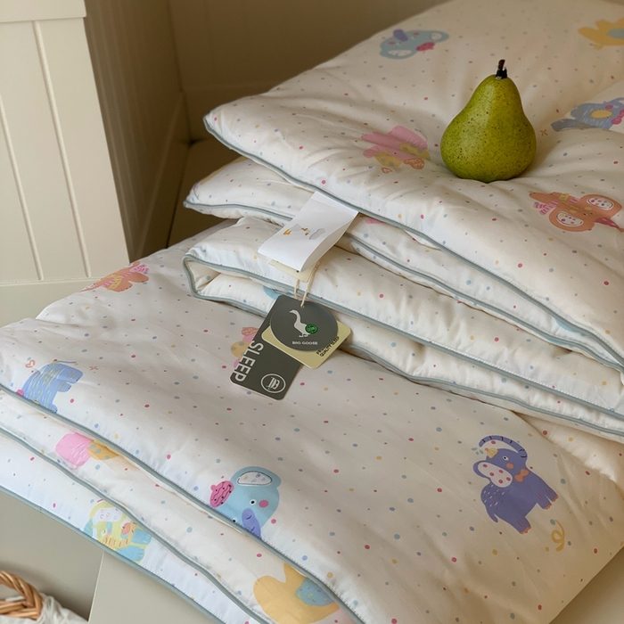 91家纺网 家纺一手货源 找家纺 汇庭2025秋冬新款全棉大豆被 炫彩象白